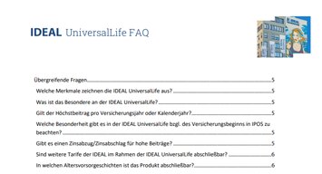 Bild der Broschüre für die IDEAL UniversalLife